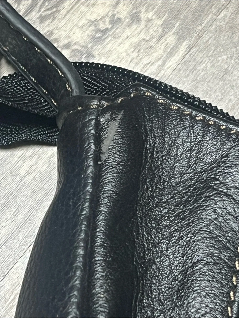Jaclyn Smith Black Pebbled Leather Small Crossbody Hobo Purse